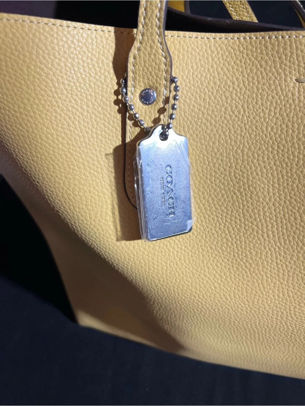 Coach Yellow Pebbled Leather Tote NWT